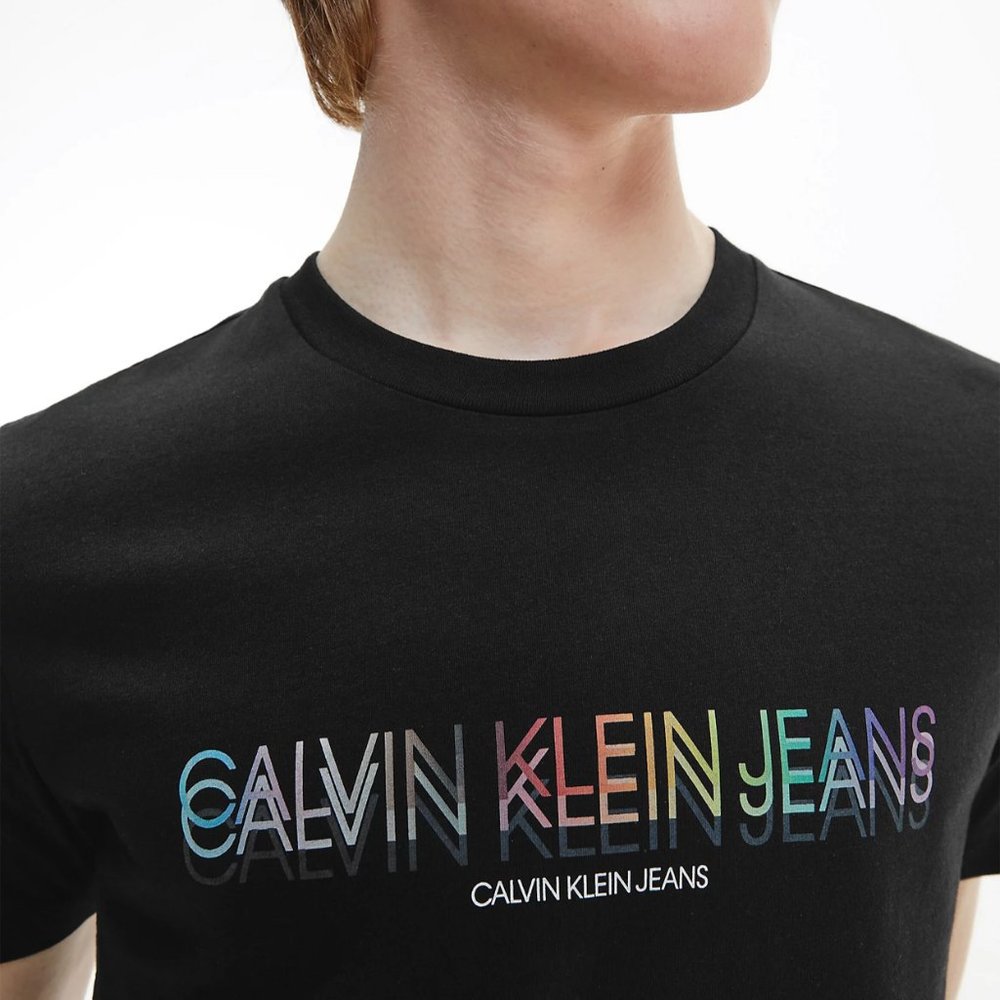🌿Sale🌿 Calvin Klein 2189 9189 010 Cotton T-Shirt Pride Black Men's Size LGBTQ+ - Picture 4 of 7
